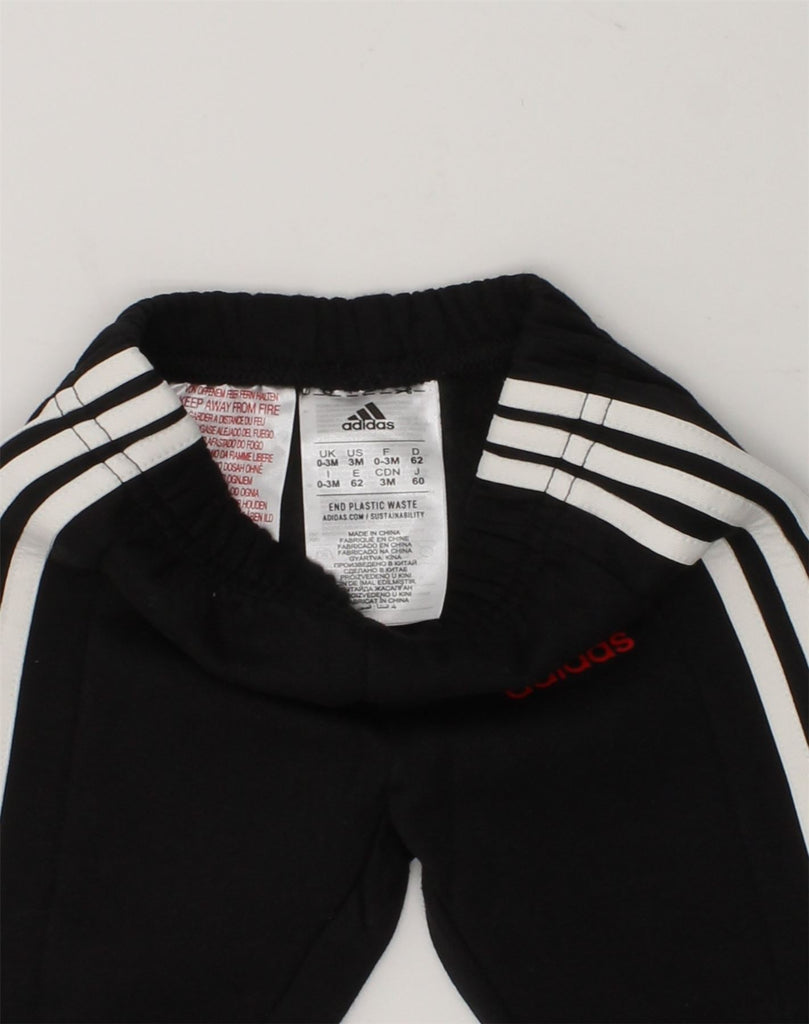 ADIDAS Baby Boys Joggers Tracksuit Trousers 0-3 Months Black Cotton | Vintage Adidas | Thrift | Second-Hand Adidas | Used Clothing | Messina Hembry 