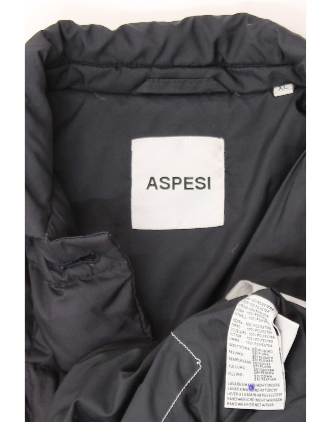 Aspesi Womens Padded Jacket UK 18 XL Navy Blue