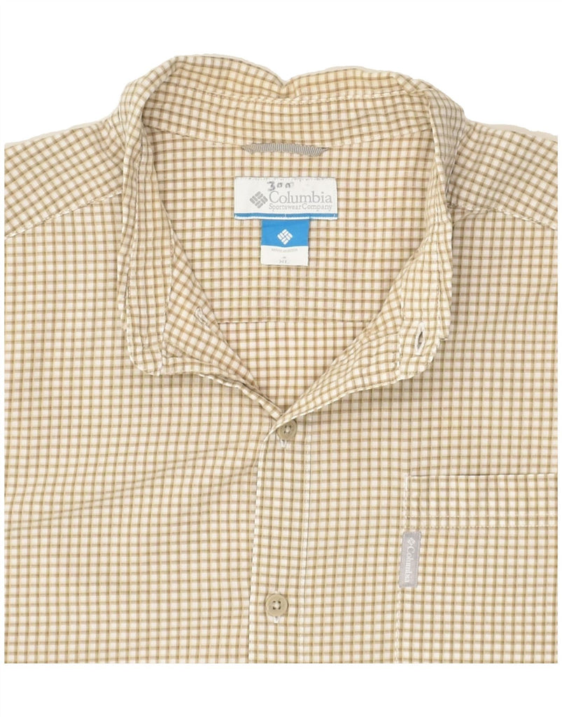 COLUMBIA Mens Shirt XL Beige Check Cotton | Vintage Columbia | Thrift | Second-Hand Columbia | Used Clothing | Messina Hembry 