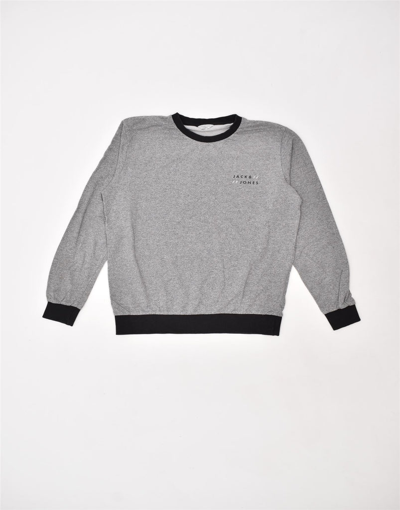 JACK & JONES Mens Sweatshirt Jumper Medium Grey Cotton | Vintage | Thrift | Second-Hand | Used Clothing | Messina Hembry 