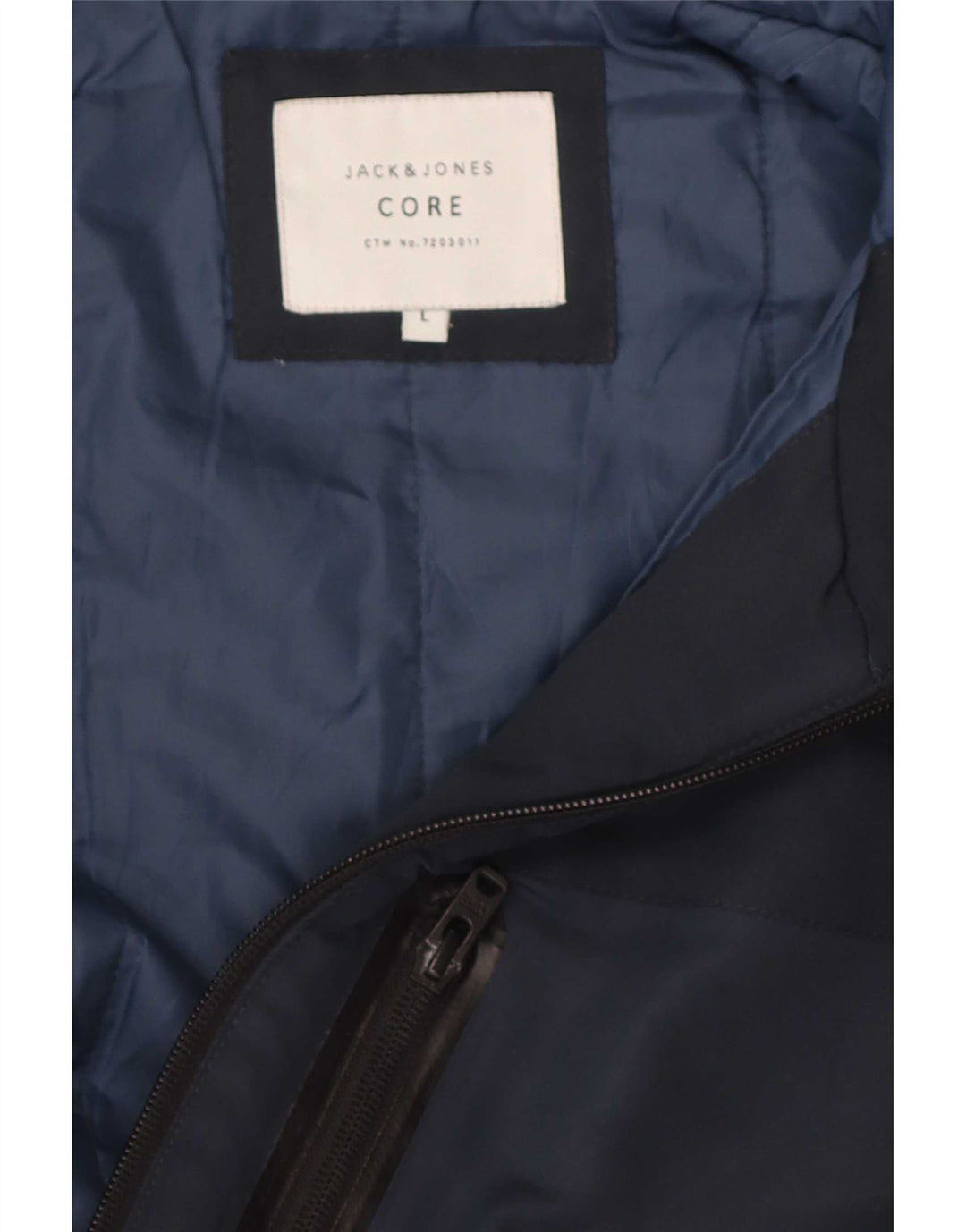 Jack & Jones Mens Hooded Padded Jacket UK 40 Large Navy Blue Modern