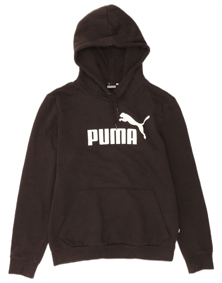 Puma Mens Graphic Hoodie Jumper Small Black Cotton