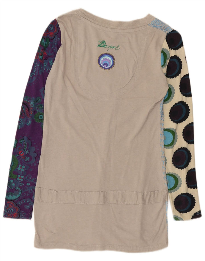 Desigual Womens Abstract Pattern Tunic Top UK 6 XS Multicoloured
