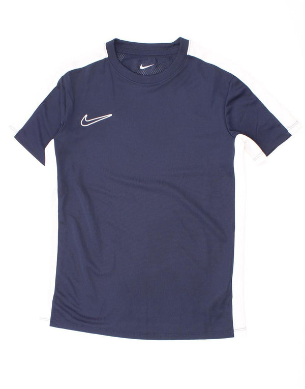 Nike Boys Dri Fit T-Shirt Top 10-11 Years Medium Navy Blue Colourblock