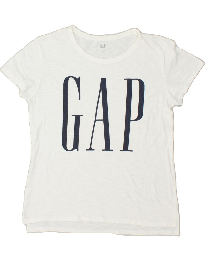 GAP Womens Graphic T-Shirt Top UK 10 Small White Cotton | Vintage Gap | Thrift | Second-Hand Gap | Used Clothing | Messina Hembry 