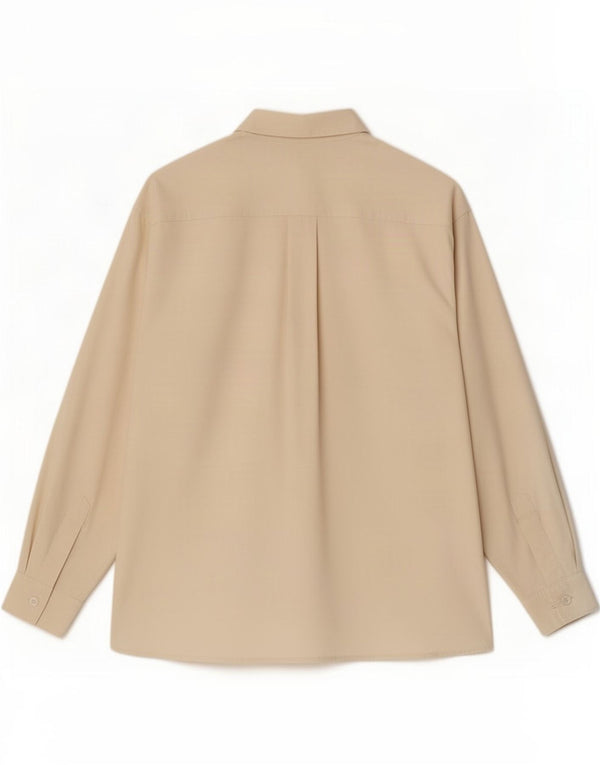 Marella Womens Shirt UK 12 Medium Beige Silk