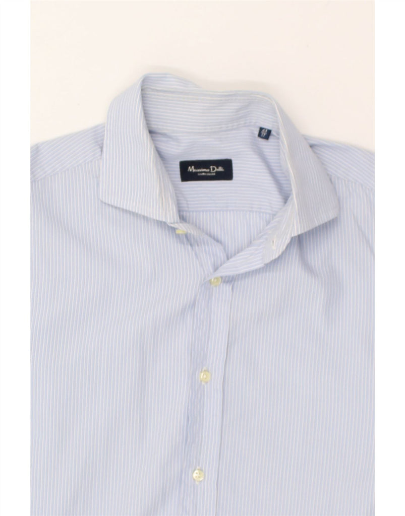 MASSIMO DUTTI Mens Shirt Size 43 17 XL Blue Pinstripe Cotton | Vintage Massimo Dutti | Thrift | Second-Hand Massimo Dutti | Used Clothing | Messina Hembry 