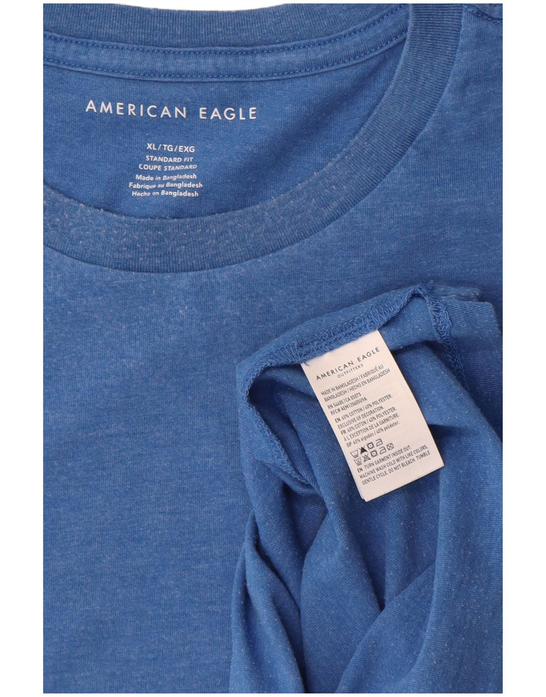 American Eagle Mens Standard Fit T-Shirt Top XL Blue Cotton