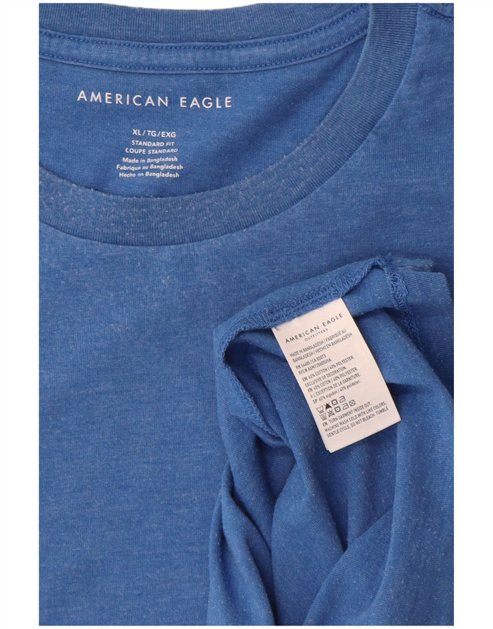 American Eagle Mens Standard Fit T-Shirt Top XL Blue Cotton