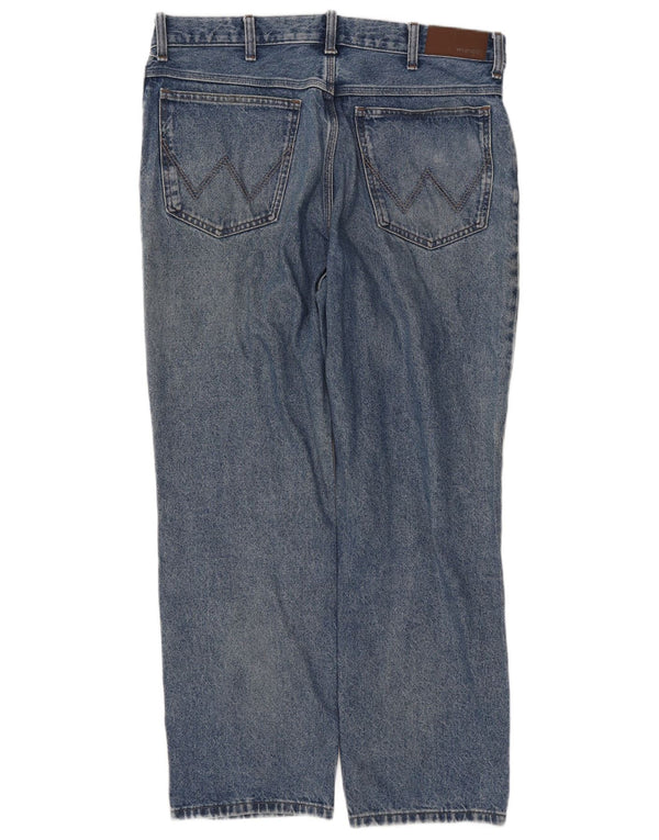 Wrangler Mens Straight Jeans W38 L30 Blue Cotton