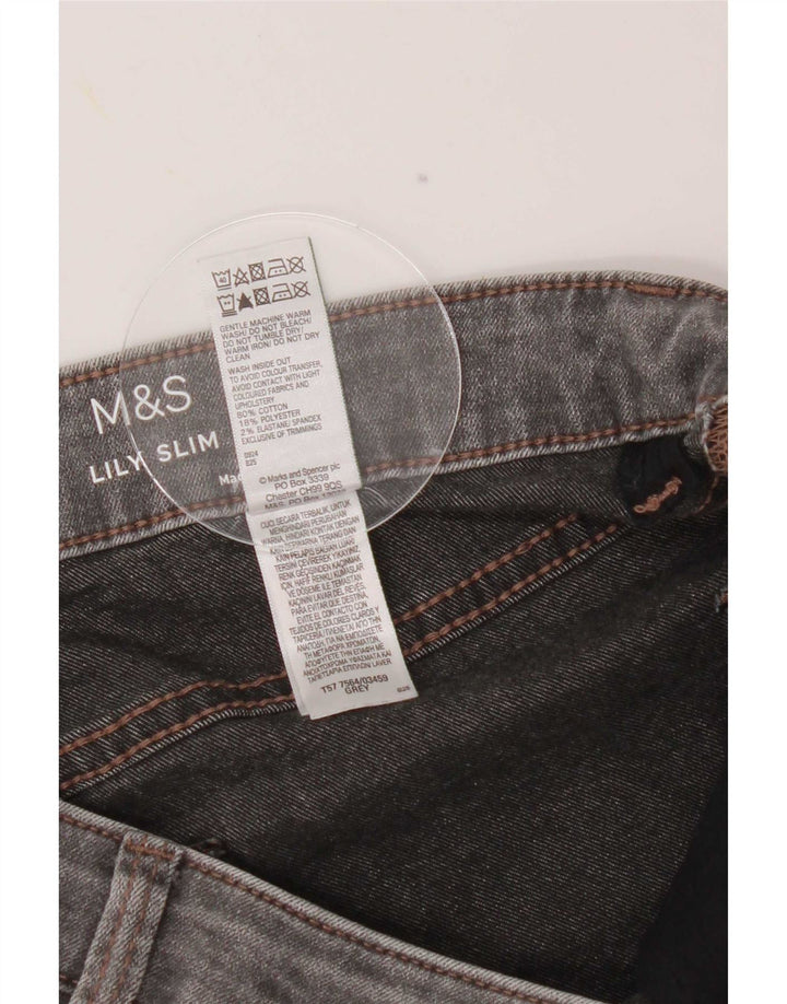 Marks & Spencer Womens Lily Slim Jeans UK 12 Medium W30 L29 Grey Cotton