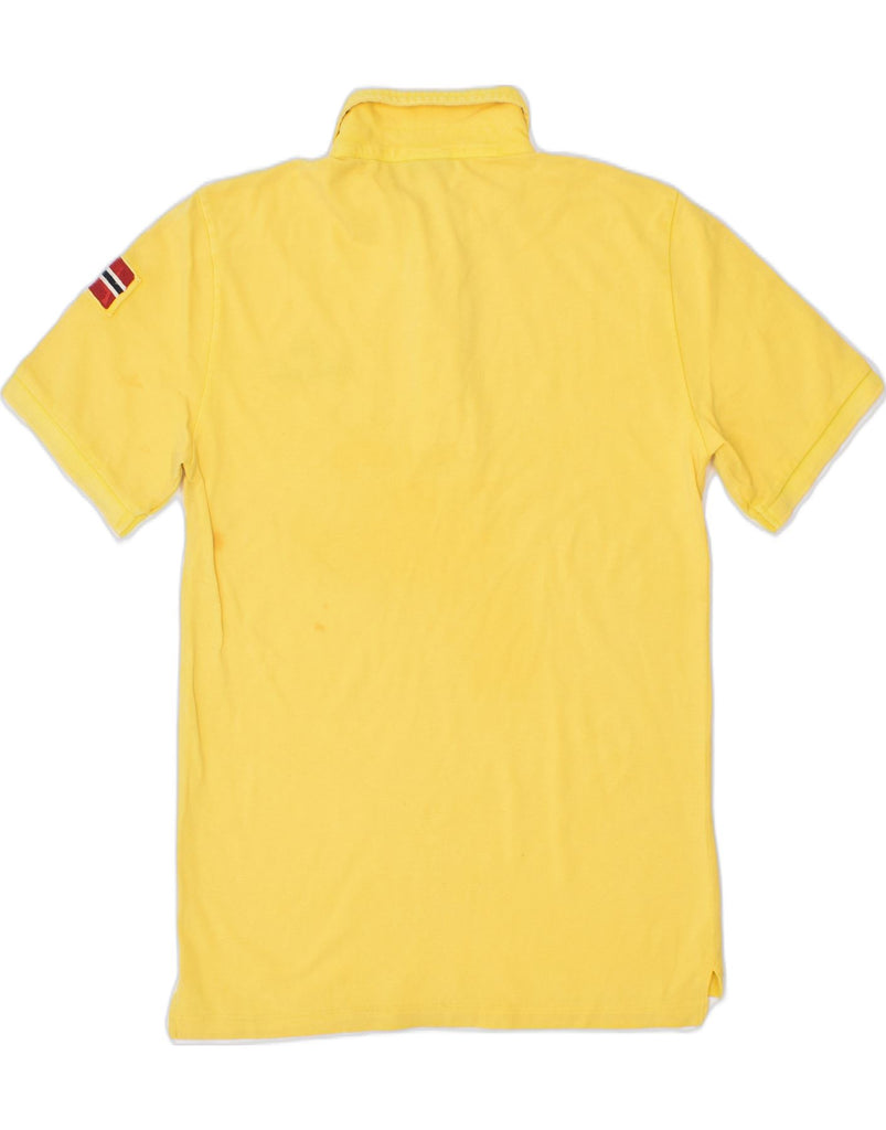 NAPAPIJRI Mens Polo Shirt Medium Yellow Cotton | Vintage | Thrift | Second-Hand | Used Clothing | Messina Hembry 