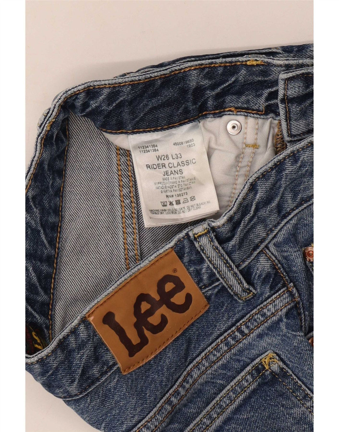 Lee Womens Rider Classic Straight Jeans W26 L30 Blue Cotton
