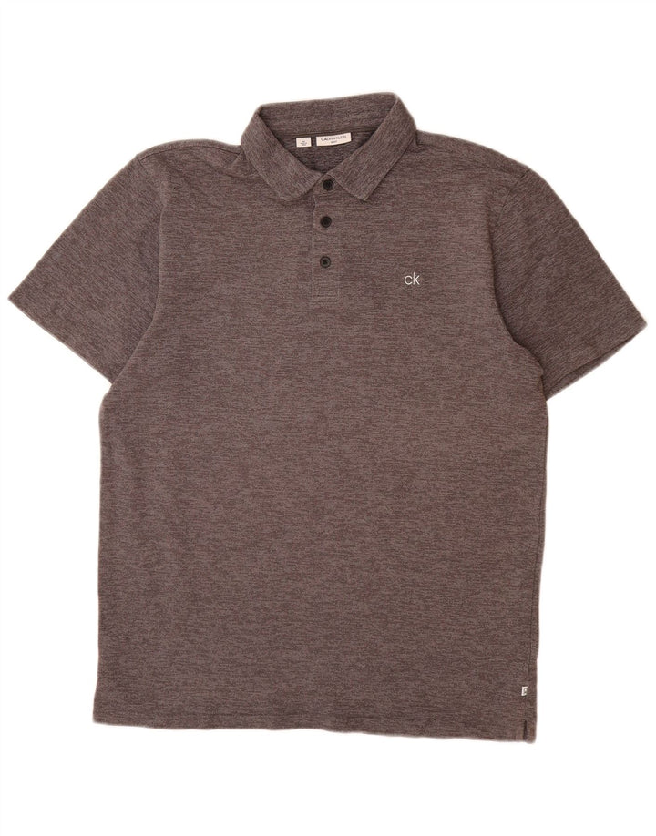 CALVIN KLEIN Mens Polo Shirt Medium Grey Cotton