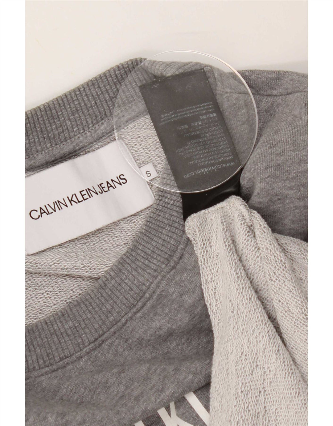 Calvin Klein Jeans Mens Graphic Sweatshirt Jumper Small Grey Cotton