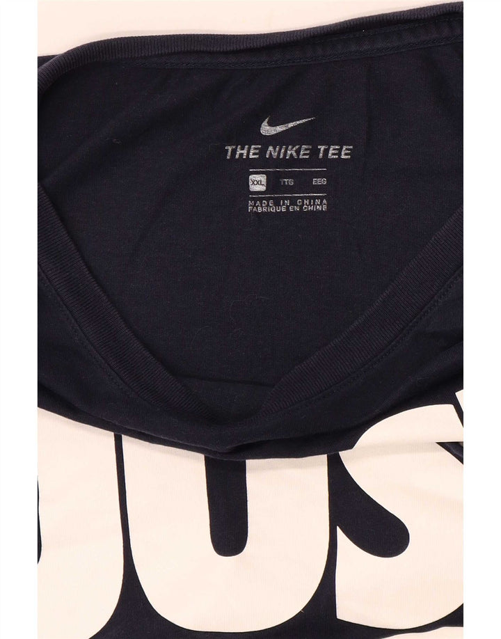 Nike Mens Graphic T-Shirt Long Sleeve 2XL Navy Blue