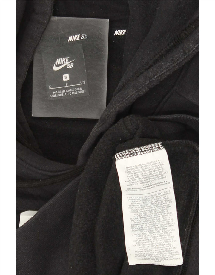 Nike Mens Graphic Hoodie Jumper Small Black Cotton