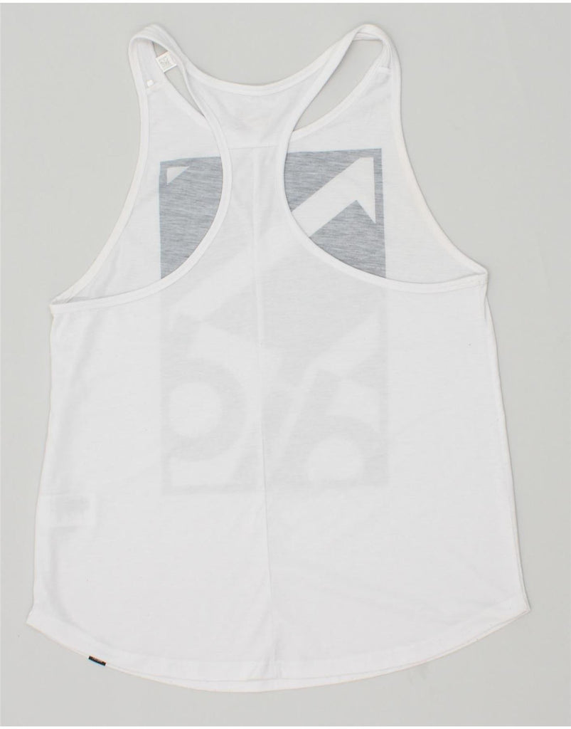 ADIDAS Womens Graphic Vest Top UK 14 Large White Polyester | Vintage Adidas | Thrift | Second-Hand Adidas | Used Clothing | Messina Hembry 