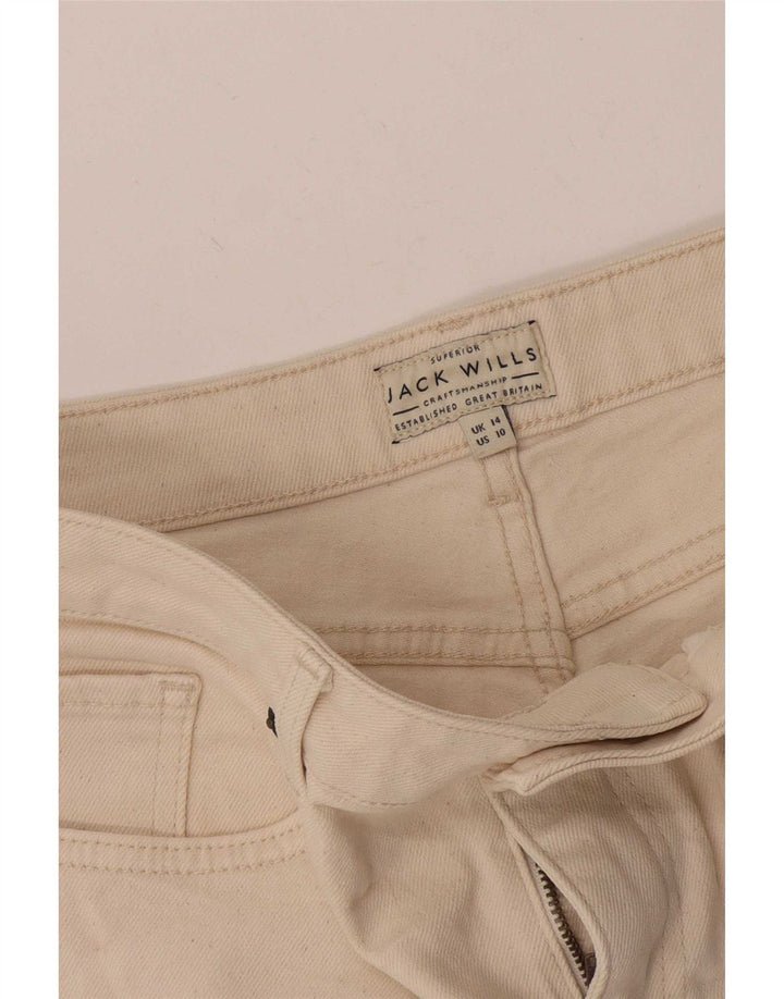 Jack Wills Womens Denim Shorts UK 14 Large W32 Off White