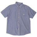 CHAPS Mens Short Sleeve Shirt Large Blue Houndstooth Cotton