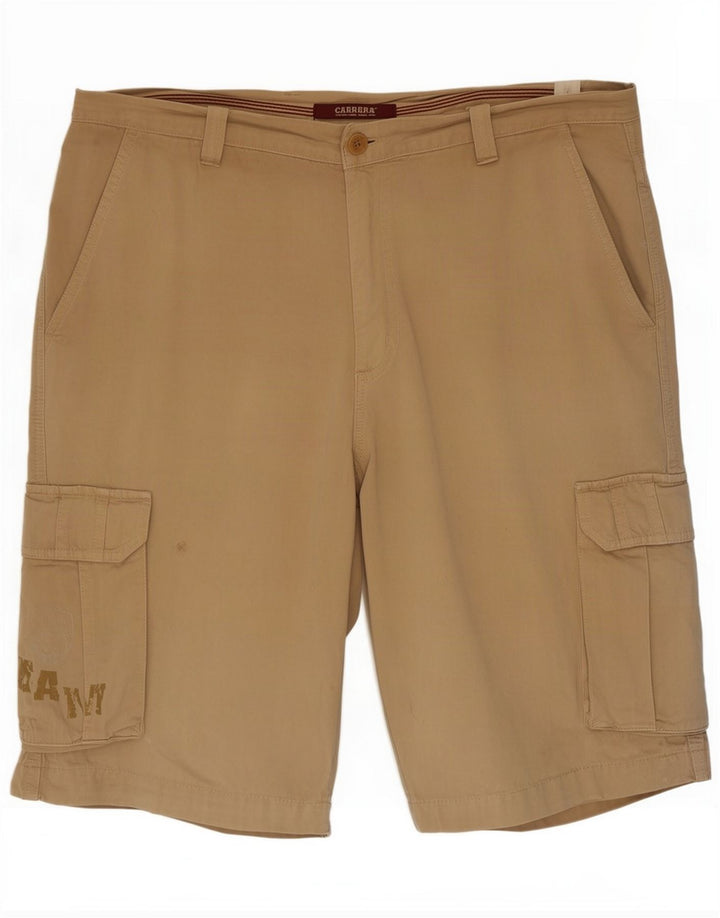 Carrera Mens Cargo Shorts Large W36 Beige Cotton