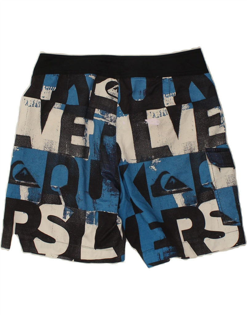 QUIKSILVER Mens Abstract Pattern Swimming Shorts Large Blue Polyester | Vintage Quiksilver | Thrift | Second-Hand Quiksilver | Used Clothing | Messina Hembry 