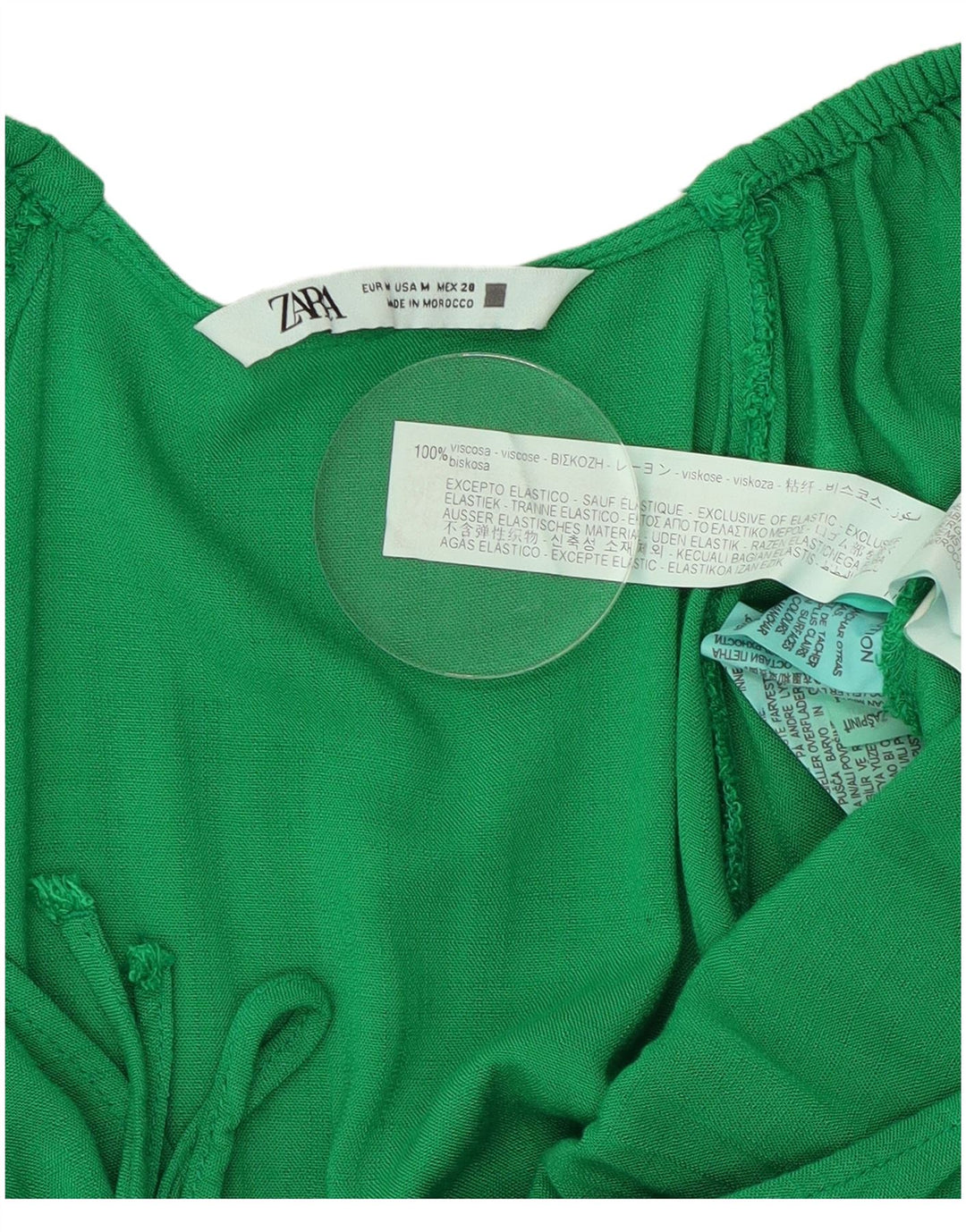 Zara Womens 3/4 Sleeve Playsuit UK 14 Medium Green Viscose