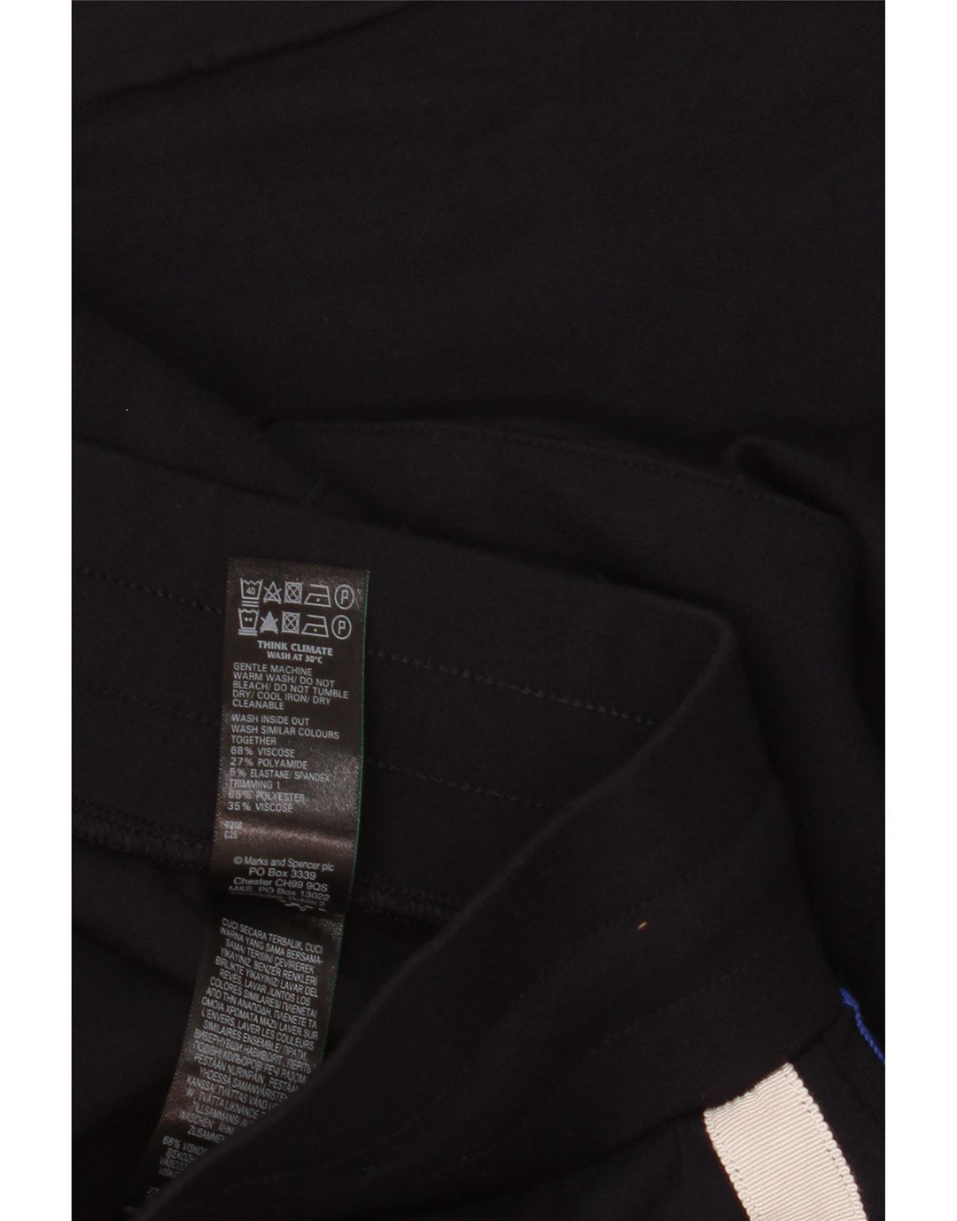 Marks & Spencer Womens Tracksuit Trousers UK 10 Small Navy Blue Colourblock
