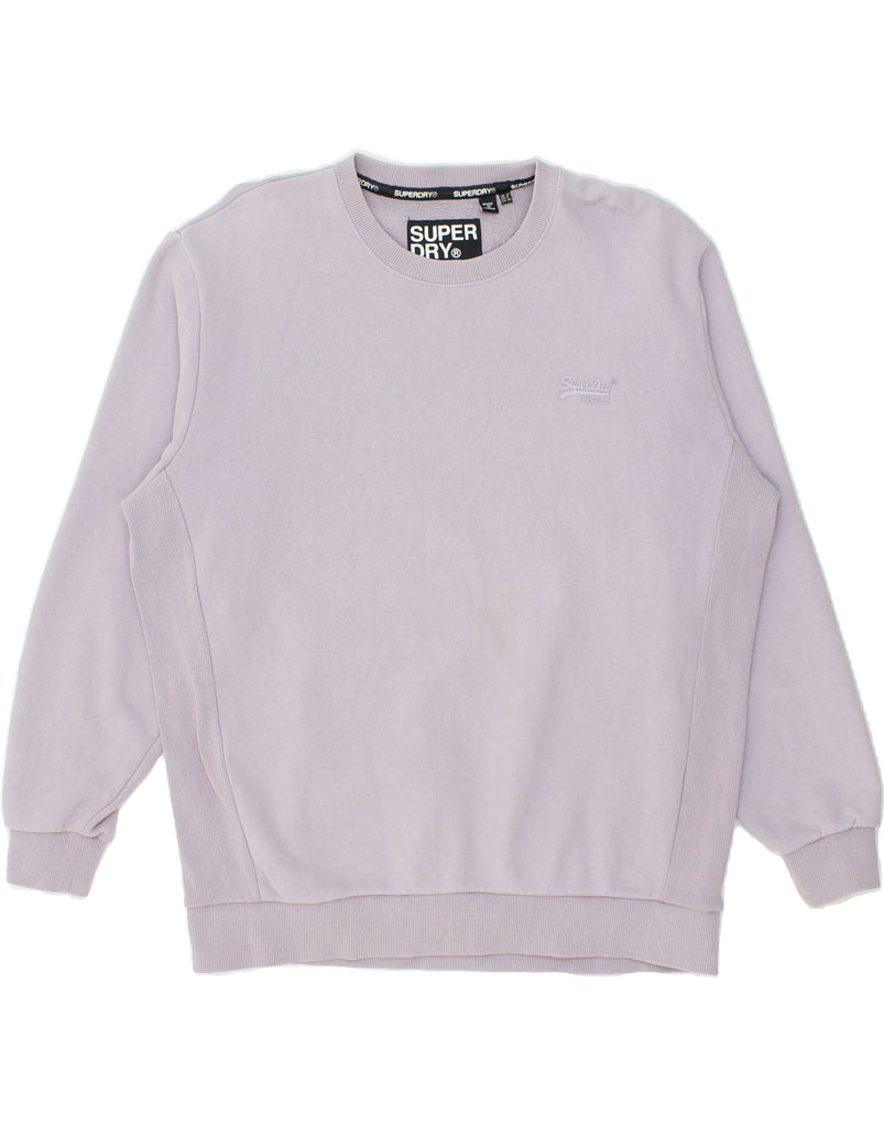 SUPERDRY Womens Sweatshirt Jumper UK 12 Medium Purple Cotton Vintage Superdry and Second-Hand Superdry from Messina Hembry 