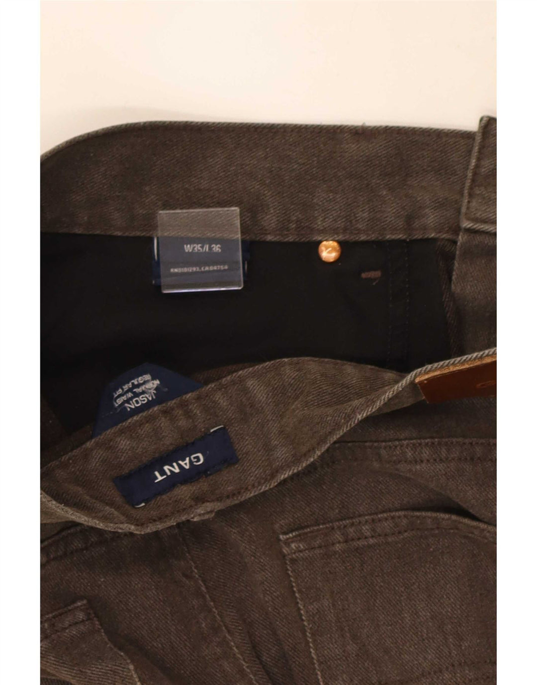 Gant Mens Straight Jeans W35 L29 Brown Cotton