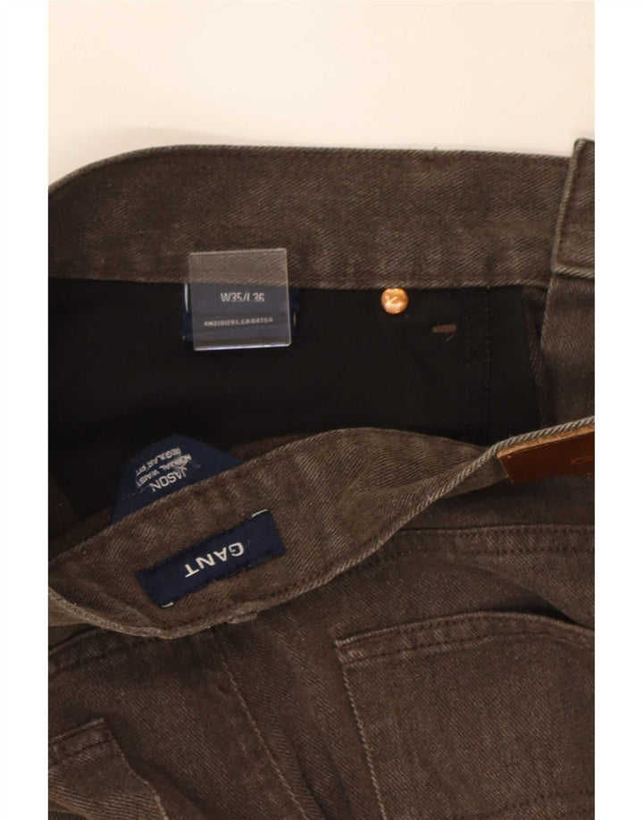 Gant Mens Straight Jeans W35 L29 Brown Cotton