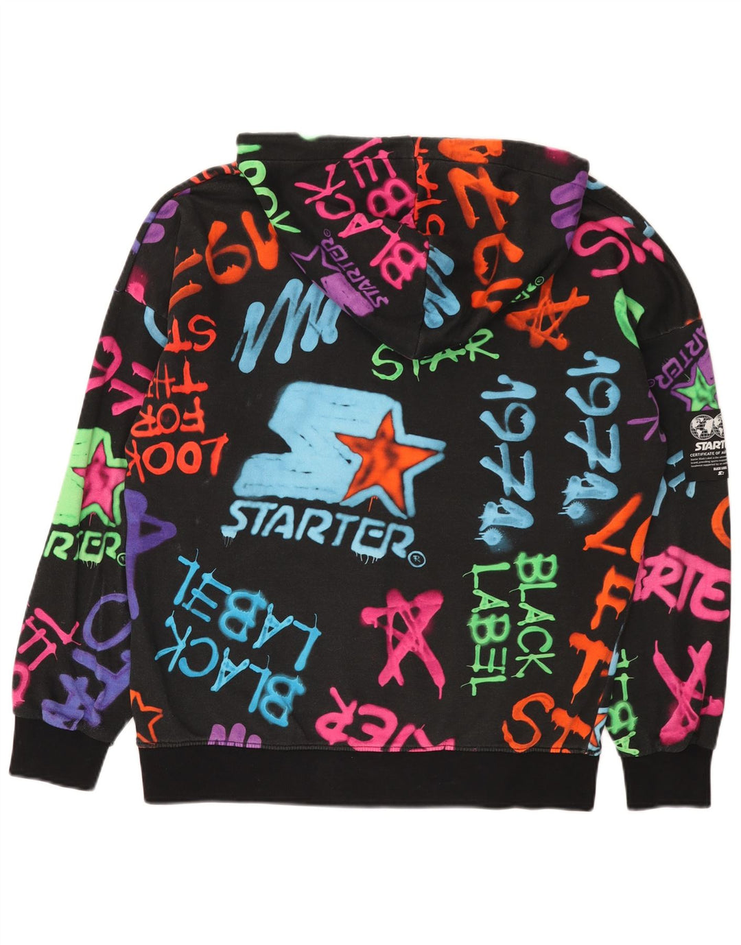 Starter Mens Graphic Hoodie Jumper Medium Multicoloured Cotton