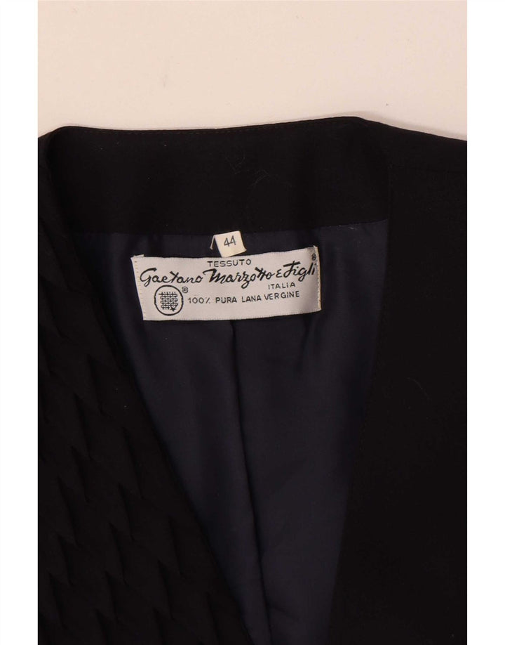 Marzotto Womens Double Breasted Blazer Jacket IT 44 Medium Navy Blue
