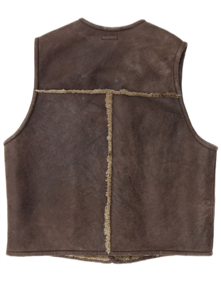 Closed Mens Shearling Gilet XL Brown