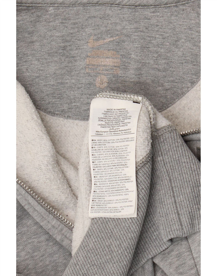 Nike Mens Graphic Zip Hoodie Sweater Small Grey Cotton