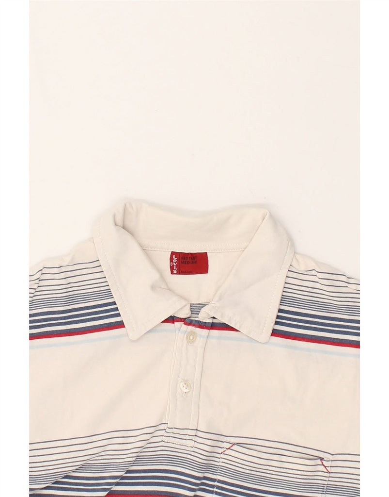 LEVI'S Mens Polo Shirt Medium Grey Striped | Vintage Levi's | Thrift | Second-Hand Levi's | Used Clothing | Messina Hembry 