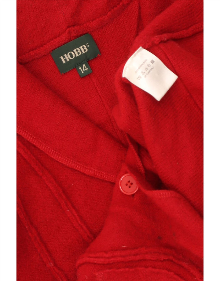Hobbs Womens Cardigan Sweater UK 14 Medium  Red Merino Wool