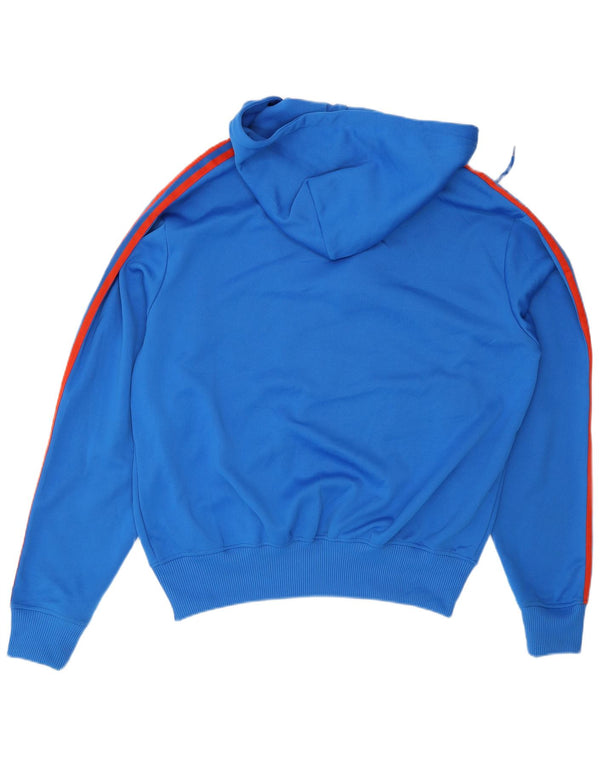 Adidas Mens Zip Hoodie Sweater Large Blue Polyester