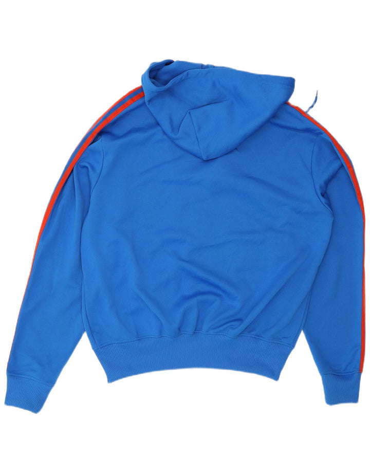 Adidas Mens Zip Hoodie Sweater Large Blue Polyester