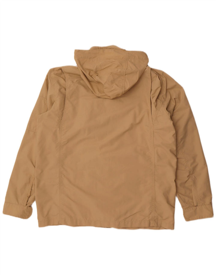 Lands End Mens Hooded Utility Jacket UK 40 Large Beige Nylon