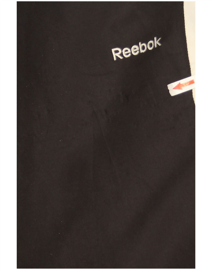 Reebok Mens Tracksuit Trousers XL  Black Colourblock Polyester