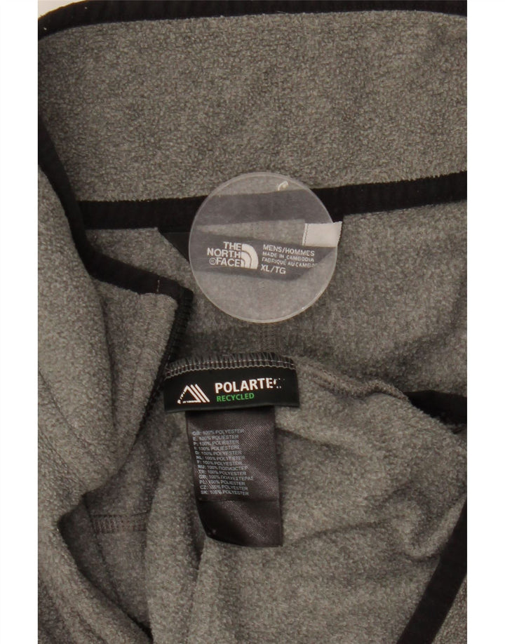 The North Face Mens Zip Neck Fleece Jumper XL Grey Polyester