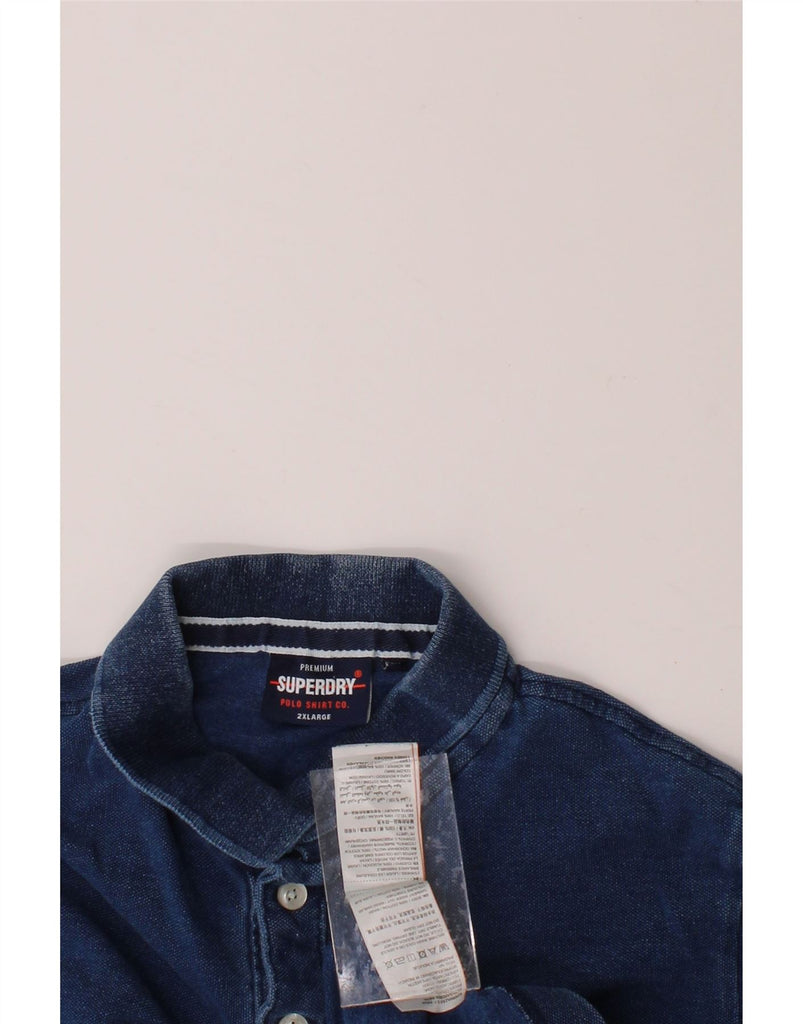 SUPERDRY Mens Polo Shirt 2XL Navy Blue Cotton Vintage Superdry and Second-Hand Superdry from Messina Hembry 