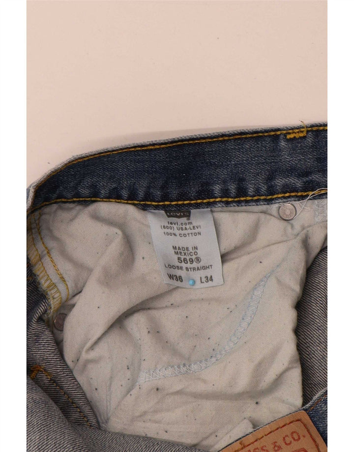 Levi's Mens 569 Straight Loose Jeans W36 L34 Blue Cotton