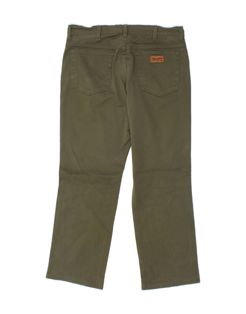 WRANGLER Mens Straight Casual Trousers W34 L28 Green Vintage Wrangler and Second-Hand Wrangler from Messina Hembry 