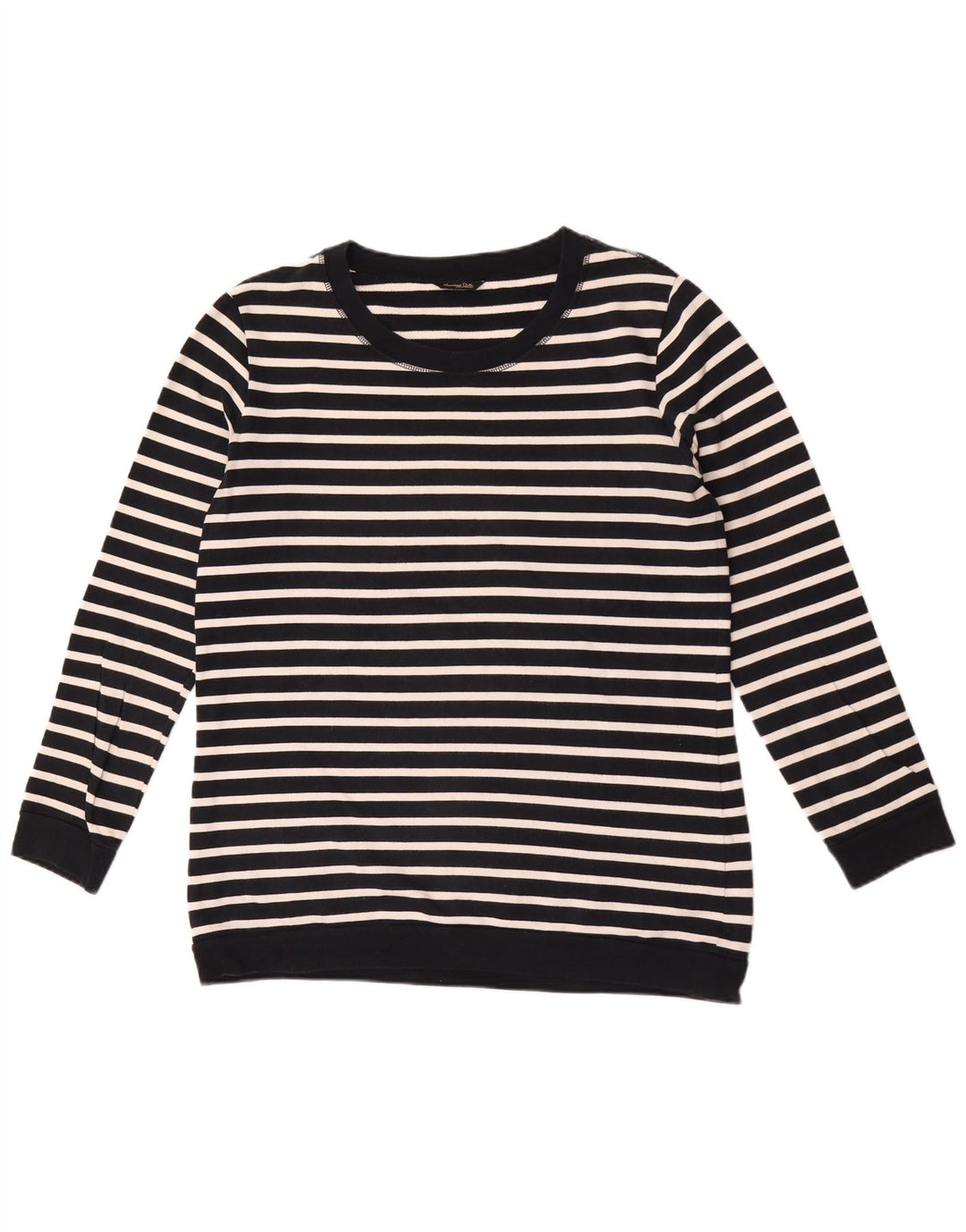 Massimo Dutti Womens Sweatshirt Jumper US 8 Medium Navy Blue Striped