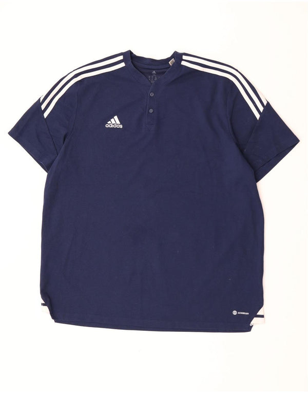Adidas Mens T-Shirt Top 2XL Navy Blue Cotton