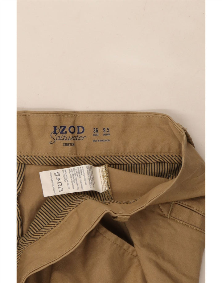 IZOD Mens Chino Shorts W36 Large Brown Cotton