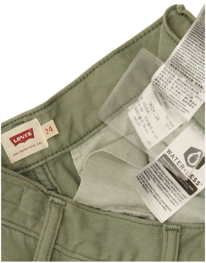 Levi's Womens Straight Cargo Trousers W24 L28 Green Cotton