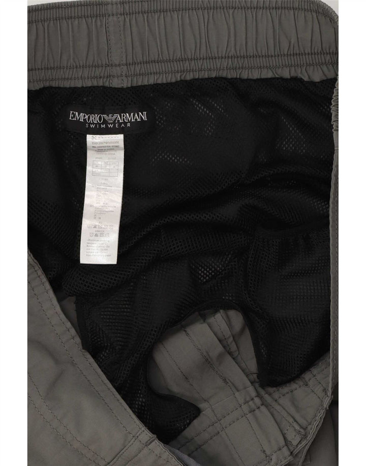 Emporio Armani Mens Graphic Swimming Shorts Large Grey Polyester
